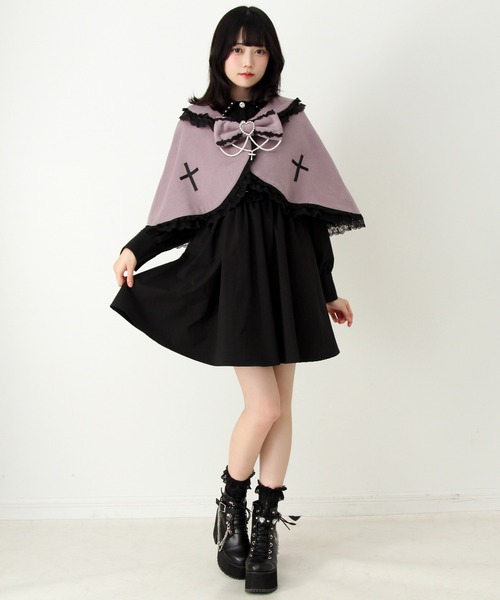 セール】十字架バラレースフリルパールケープ（その他アウター
