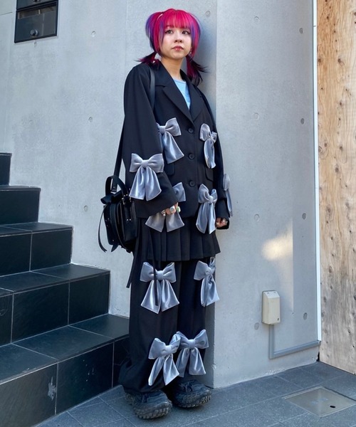 Candy Stripper（キャンディストリッパー）の「PRECIOUS RIBBON ジャケット（テーラードジャケット・レディース・グレー/ブラック・FREE）」の9枚目の写真