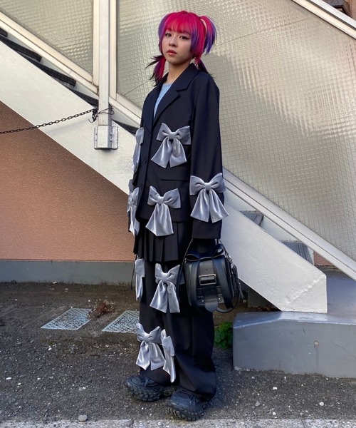 Candy Stripper（キャンディストリッパー）の「PRECIOUS RIBBON ジャケット（テーラードジャケット・レディース・グレー/ブラック・FREE）」の11枚目の写真