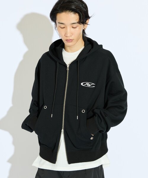 Lui's（ルイス）の「【Neucon/ニューコン】ロゴ刺繍ダブルZIPボリュームパーカー（パーカー・メンズ・グレー/ブラック・2/1）」の14枚目の写真