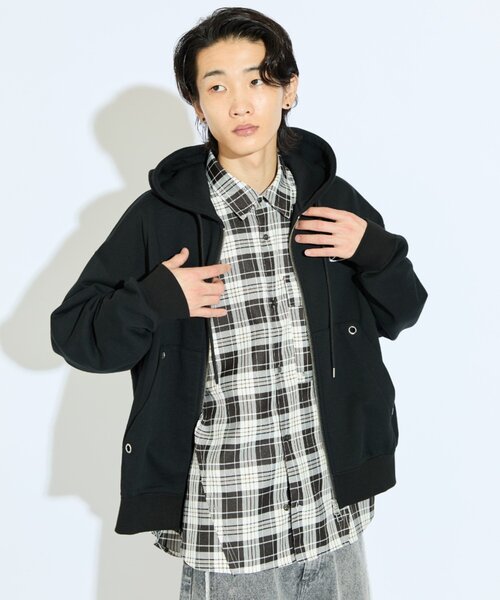 Lui's（ルイス）の「【Neucon/ニューコン】ロゴ刺繍ダブルZIPボリュームパーカー（パーカー・メンズ・グレー/ブラック・2/1）」の15枚目の写真