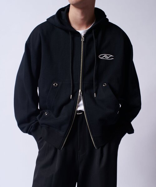 Lui's（ルイス）の「【Neucon/ニューコン】ロゴ刺繍ダブルZIPボリュームパーカー（パーカー・メンズ・グレー/ブラック・2/1）」の19枚目の写真