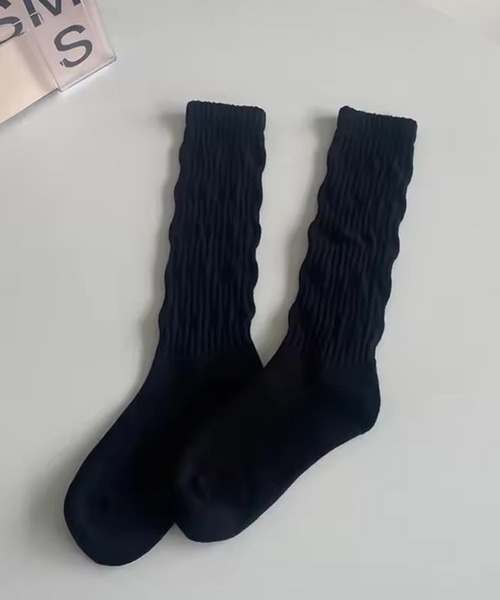 Port（ポート）の「【 Port / ポート 】 ニュアンスカラー リブ ルーズ ハイソックス #（ソックス/靴下・レディース・ホワイト/ブラック/アイボリー/ライトピンク/ブルー系その他/ピンク・FREE）」の4枚目の写真