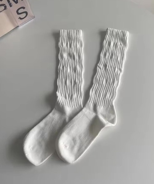 Port（ポート）の「【 Port / ポート 】 ニュアンスカラー リブ ルーズ ハイソックス #（ソックス/靴下・レディース・ホワイト/ブラック/アイボリー/ライトピンク/ブルー系その他/ピンク・FREE）」の8枚目の写真