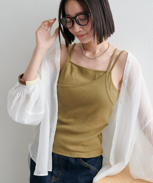 カップ付レイヤードキャミソール（キャミソール）｜DISCOAT（ディス