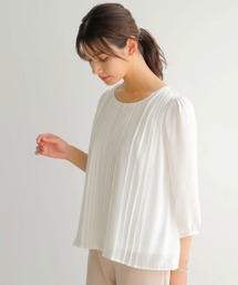 フロントプリーツシフォンブラウス