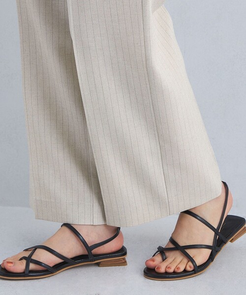 green label relaxing スラブオックスフレアパンツ　モカ WEB限定】［size SHORT/TALLあり］スラブオックス フレア パンツ