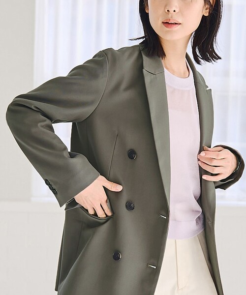 RONEL(ロネル)の「ツイルテーラードジャケット(テーラードジャケット・レディース・ブラック/ダークグリーン・S/M/L)」の1枚目の写真