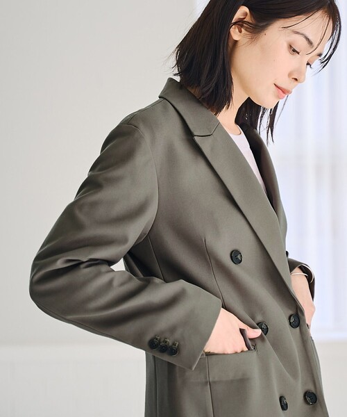 RONEL(ロネル)の「ツイルテーラードジャケット(テーラードジャケット・レディース・ブラック/ダークグリーン・S/M/L)」の18枚目の写真