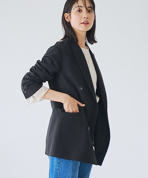 RONEL(ロネル)の「ツイルテーラードジャケット(テーラードジャケット・レディース・ブラック/ダークグリーン・S/M/L)」の7枚目の写真