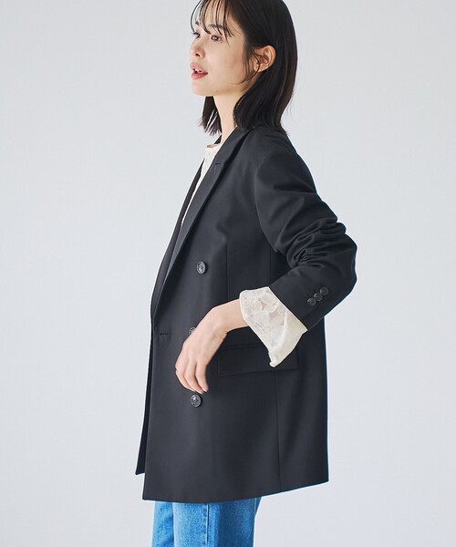 RONEL(ロネル)の「ツイルテーラードジャケット(テーラードジャケット・レディース・ブラック/ダークグリーン・S/M/L)」の8枚目の写真