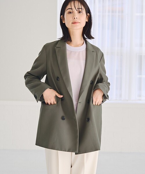 RONEL(ロネル)の「ツイルテーラードジャケット(テーラードジャケット・レディース・ブラック/ダークグリーン・S/M/L)」の9枚目の写真