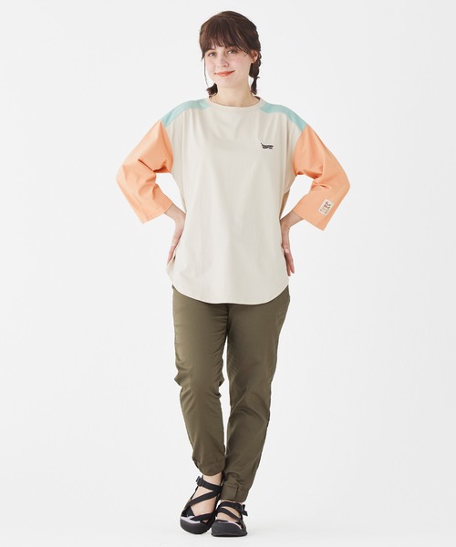 KRIFF MAYER（クリフメイヤー）の「UVカット7分袖ゆるT（Tシャツ/カットソー・レディース・オレンジ/チャコール/ナチュラル/カラフル/ミント・MEDIUM/LARGE）」の10枚目の写真