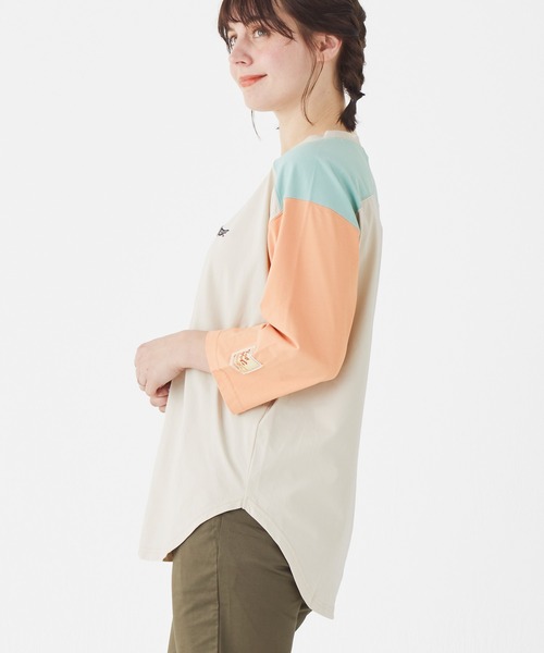 KRIFF MAYER（クリフメイヤー）の「UVカット7分袖ゆるT（Tシャツ/カットソー・レディース・オレンジ/チャコール/ナチュラル/カラフル/ミント・MEDIUM/LARGE）」の11枚目の写真