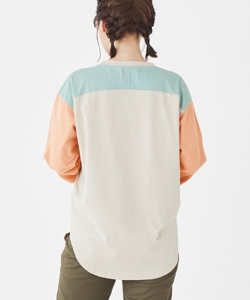 KRIFF MAYER（クリフメイヤー）の「UVカット7分袖ゆるT（Tシャツ/カットソー・レディース・オレンジ/チャコール/ナチュラル/カラフル/ミント・MEDIUM/LARGE）」の13枚目の写真