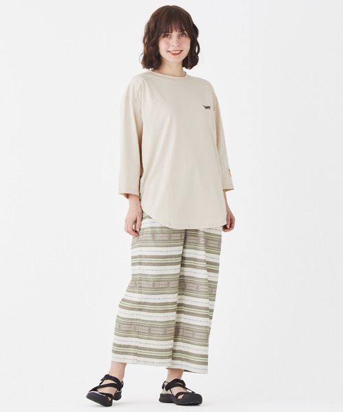 KRIFF MAYER（クリフメイヤー）の「UVカット7分袖ゆるT（Tシャツ/カットソー・レディース・オレンジ/チャコール/ナチュラル/カラフル/ミント・MEDIUM/LARGE）」の15枚目の写真