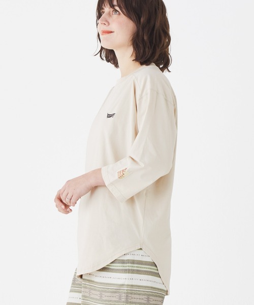 KRIFF MAYER（クリフメイヤー）の「UVカット7分袖ゆるT（Tシャツ/カットソー・レディース・オレンジ/チャコール/ナチュラル/カラフル/ミント・MEDIUM/LARGE）」の17枚目の写真