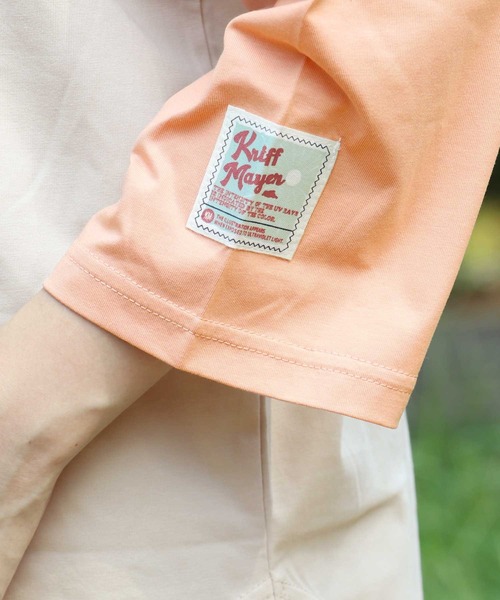 KRIFF MAYER（クリフメイヤー）の「UVカット7分袖ゆるT（Tシャツ/カットソー・レディース・オレンジ/チャコール/ナチュラル/カラフル/ミント・MEDIUM/LARGE）」の19枚目の写真