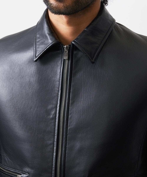 MICHEL KLEIN HOMME (ミッシェルクランオム)の「ラムレザーブルゾン(ライダースジャケット・メンズ・ブラック・MEDIUM/LARGE/X-LARGE)」の6枚目の写真