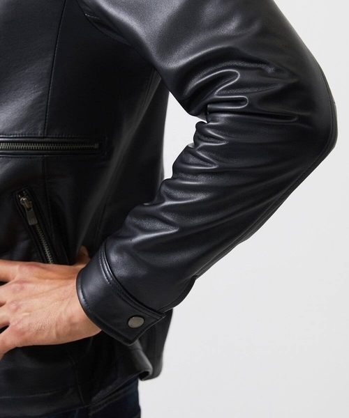 MICHEL KLEIN HOMME (ミッシェルクランオム)の「ラムレザーブルゾン(ライダースジャケット・メンズ・ブラック・MEDIUM/LARGE/X-LARGE)」の7枚目の写真