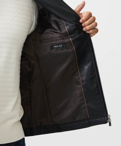 MICHEL KLEIN HOMME (ミッシェルクランオム)の「ラムレザーブルゾン(ライダースジャケット・メンズ・ブラック・MEDIUM/LARGE/X-LARGE)」の12枚目の写真