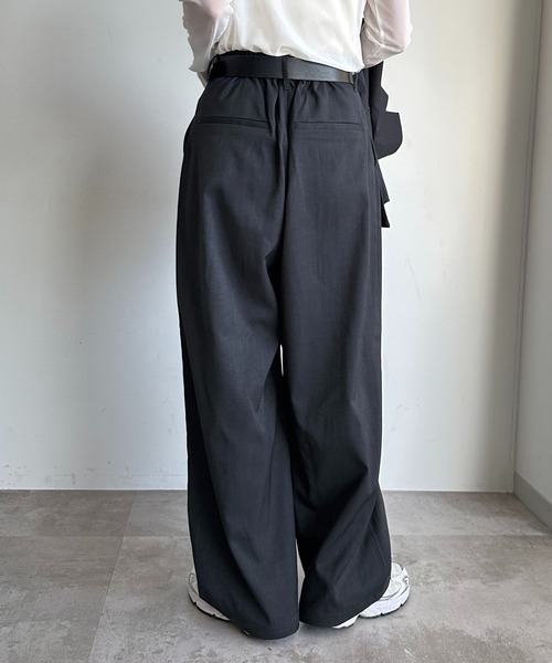 セール】【SETUP可能】ボリュームタックパンツ（スラックス