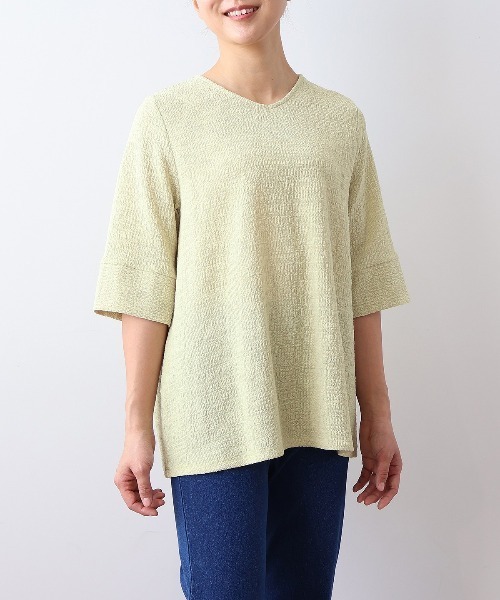 MB mint breeze(エムビーミントブリーズ)の「【L~5L 大きいサイズ】シャーリングニットバックギャザープルオーバー(Tシャツ/カットソー・レディース・ブラック/グリーン/カーキ・5L/3L/LL/4L/L)」の9枚目の写真