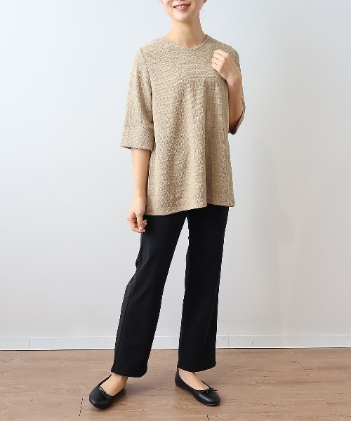 MB mint breeze(エムビーミントブリーズ)の「【L~5L 大きいサイズ】シャーリングニットバックギャザープルオーバー(Tシャツ/カットソー・レディース・ブラック/グリーン/カーキ・5L/3L/LL/4L/L)」の11枚目の写真