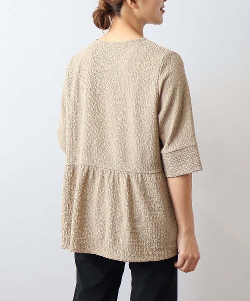 MB mint breeze(エムビーミントブリーズ)の「【L~5L 大きいサイズ】シャーリングニットバックギャザープルオーバー(Tシャツ/カットソー・レディース・ブラック/グリーン/カーキ・5L/3L/LL/4L/L)」の13枚目の写真
