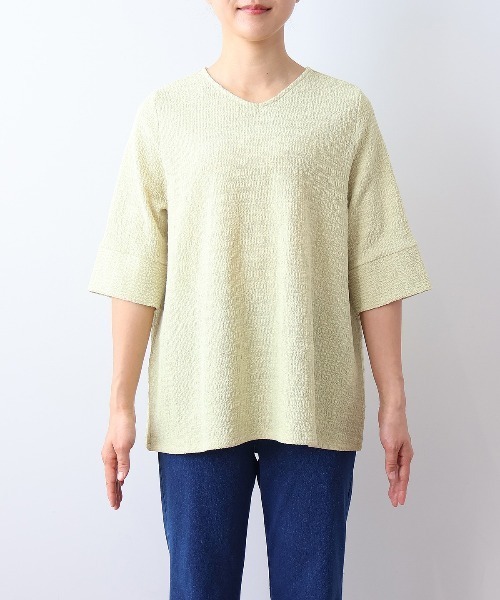 MB mint breeze(エムビーミントブリーズ)の「【L~5L 大きいサイズ】シャーリングニットバックギャザープルオーバー(Tシャツ/カットソー・レディース・ブラック/グリーン/カーキ・5L/3L/LL/4L/L)」の14枚目の写真