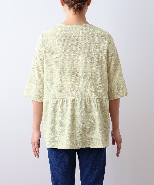 MB mint breeze(エムビーミントブリーズ)の「【L~5L 大きいサイズ】シャーリングニットバックギャザープルオーバー(Tシャツ/カットソー・レディース・ブラック/グリーン/カーキ・5L/3L/LL/4L/L)」の16枚目の写真