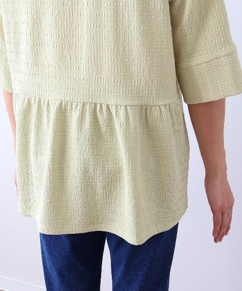 MB mint breeze(エムビーミントブリーズ)の「【L~5L 大きいサイズ】シャーリングニットバックギャザープルオーバー(Tシャツ/カットソー・レディース・ブラック/グリーン/カーキ・5L/3L/LL/4L/L)」の19枚目の写真