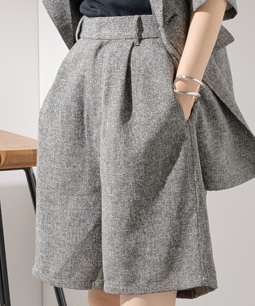 MAISON BREEZE(メゾンブリーズ)の「【MAISON BREEZE】サマーツイードタックハーフパンツ DTK(その他パンツ・レディース・ブラウン/ブラック/グレー・FREE)」の15枚目の写真