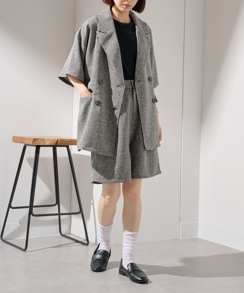 MAISON BREEZE(メゾンブリーズ)の「【MAISON BREEZE】サマーツイードタックハーフパンツ DTK(その他パンツ・レディース・ブラウン/ブラック/グレー・FREE)」の18枚目の写真