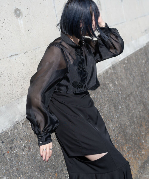 Mavie..7（メヴィセットゥ）の「【Mavie..7】2set itemワンピ×ブラウス（ワンピース・レディース・ブラック・FREE）」の9枚目の写真