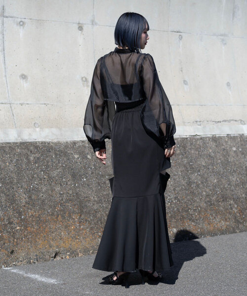 Mavie..7（メヴィセットゥ）の「【Mavie..7】2set itemワンピ×ブラウス（ワンピース・レディース・ブラック・FREE）」の11枚目の写真