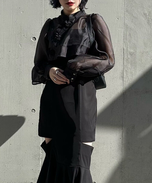 Mavie..7（メヴィセットゥ）の「【Mavie..7】2set itemワンピ×ブラウス（ワンピース・レディース・ブラック・FREE）」の13枚目の写真