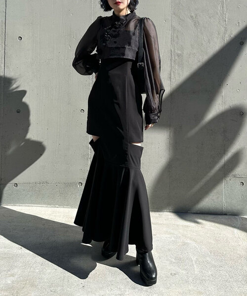 Mavie..7（メヴィセットゥ）の「【Mavie..7】2set itemワンピ×ブラウス（ワンピース・レディース・ブラック・FREE）」の15枚目の写真