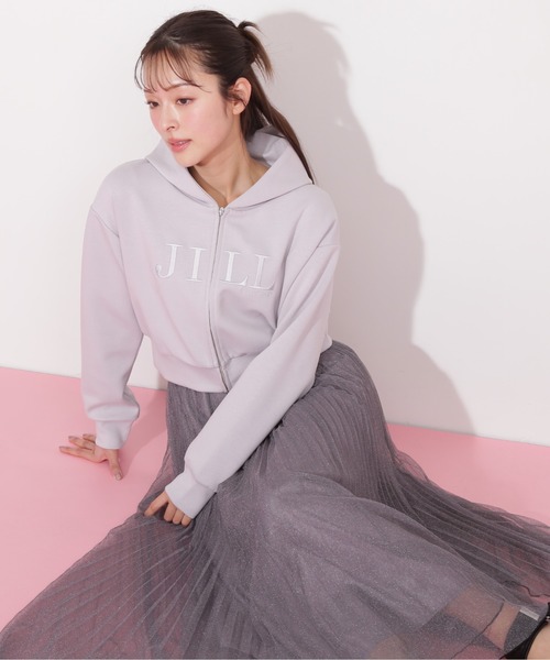 JILL by JILL STUART(ジルバイジルスチュアート)の「◇ダブルメロウチュールプリーツスカート(スカート・レディース・チャコールグレー/ホワイト系その他/ライトグレー・FREE)」の1枚目の写真