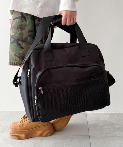 WEGO（ウィゴー）の「WEGO/2way拡張ボストンバッグ（ショルダーバッグ・レディース・トリコロール/グレー/ブラック・FREE）」の7枚目の写真