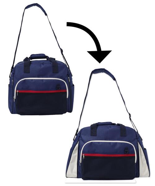 WEGO（ウィゴー）の「WEGO/2way拡張ボストンバッグ（ショルダーバッグ・レディース・トリコロール/グレー/ブラック・FREE）」の4枚目の写真