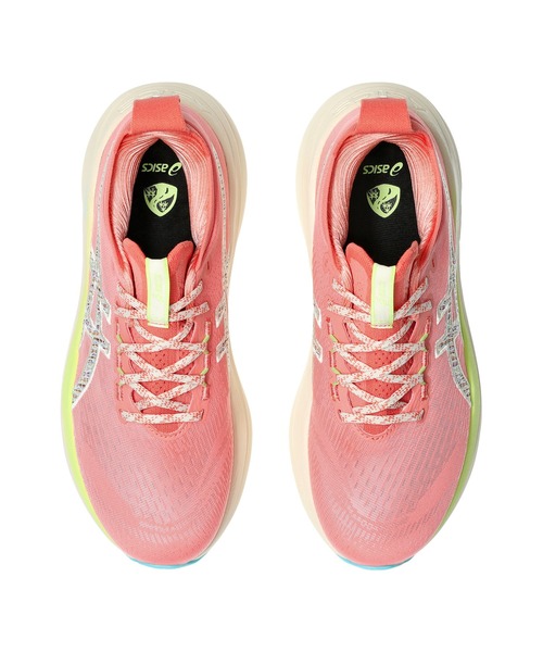 ASICS スニーカー 赤/ピンク スエード/メッシュ GEL-NIMBUS 27 TR / ウィメンズ / スタンダード（スニーカー