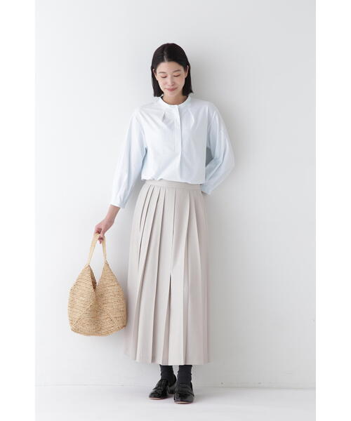 human woman（ヒューマンウーマン）の「◆リネンライクブッチャーランダムプリーツスカート（スカート・レディース・カーキ/ベージュ系その他2・MEDIUM/SMALL）」の6枚目の写真