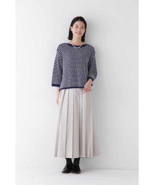 human woman（ヒューマンウーマン）の「◆リネンライクブッチャーランダムプリーツスカート（スカート・レディース・カーキ/ベージュ系その他2・MEDIUM/SMALL）」の8枚目の写真