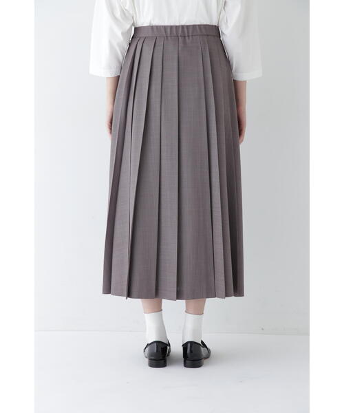 ＨＵＭＡＮ ＷＯＭＡＮ ダークグリーン プリーツスカート ひざ下丈 KOEISTORE スカート ひざ丈 レディース フレアスカート ヒザ丈