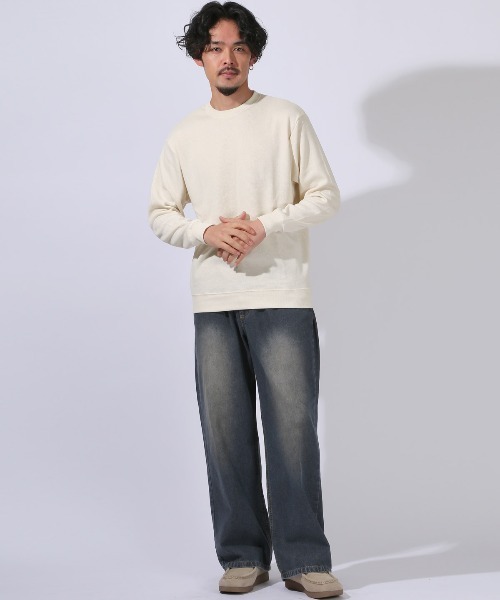 LUXSTYLE(ラグスタイル)の「ミラノリブニットソークルーネックロンT(ニット/セーター・メンズ・ブルー/ホワイト/ブラック・M/L)」の7枚目の写真