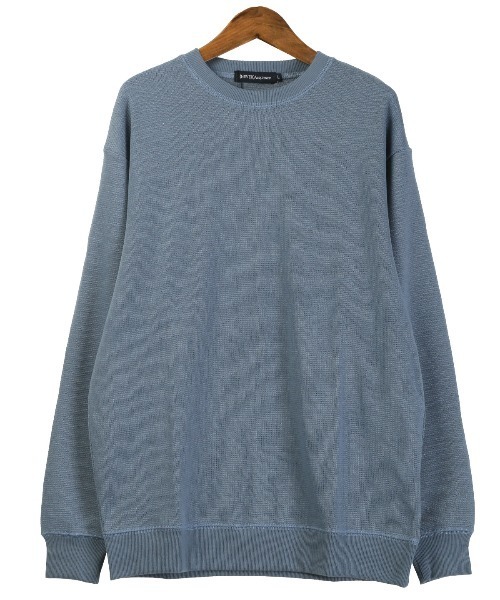 LUXSTYLE(ラグスタイル)の「ミラノリブニットソークルーネックロンT(ニット/セーター・メンズ・ブルー/ホワイト/ブラック・M/L)」の18枚目の写真