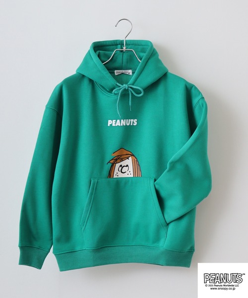 PEANUTS（ピーナッツ）の「PEANUTS 裏起毛プルパーカー（パーカー・メンズ・グリーン/レモンイエロー/杢グレー・S/M/L）」の3枚目の写真