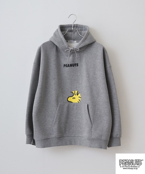 PEANUTS（ピーナッツ）の「PEANUTS 裏起毛プルパーカー（パーカー・メンズ・グリーン/レモンイエロー/杢グレー・S/M/L）」の8枚目の写真