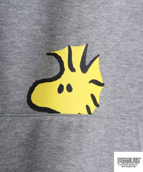 PEANUTS（ピーナッツ）の「PEANUTS 裏起毛プルパーカー（パーカー・メンズ・グリーン/レモンイエロー/杢グレー・S/M/L）」の13枚目の写真